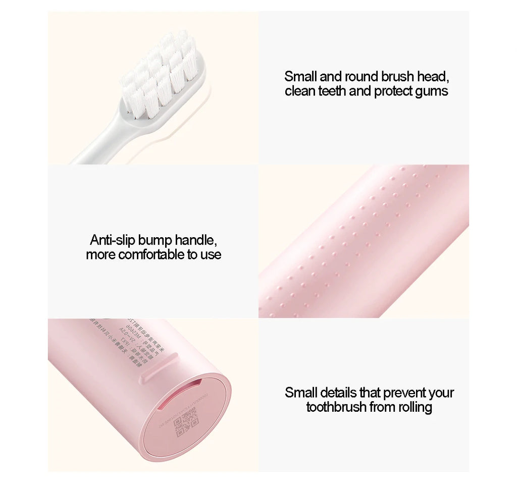MIJIA T200/T200C Sonic Electric Toothbrush,USB‑C 25 Day Battery,IPX7 Waterproof,2 Mode,2 Brush Heads,Whitening Toothbrush