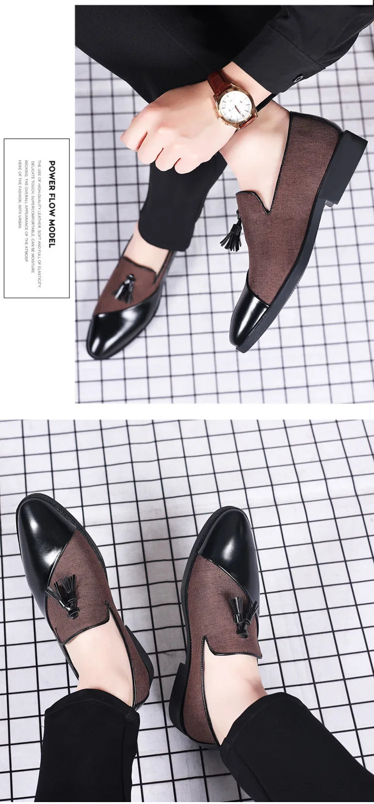 Mens Dress Shoes 2026 New Casual Leather Shoes Men Business Dress Leather Shoes Trend Versatile  Loafers  Pointed Toe Slip-On