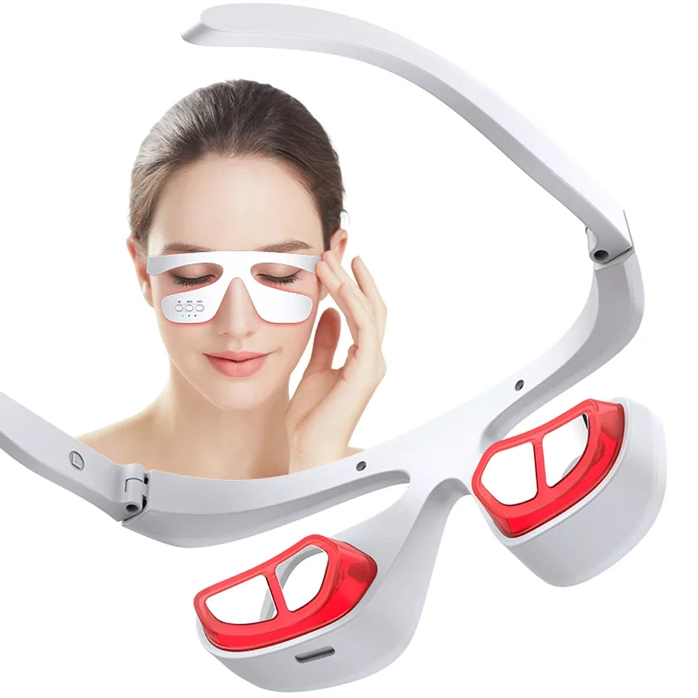 Eye Massager 3 Gear Red light Remove Eye Bags Dark Circles Puffiness Hot Compress Eye Relieve Eye Fatigue Wireless Use