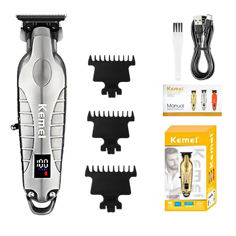 Kemei KM-2293 Original Electric Hair Clipper Rechargeable Hair Trimmer LCD Display Hairdresser Professional Cutting Machine