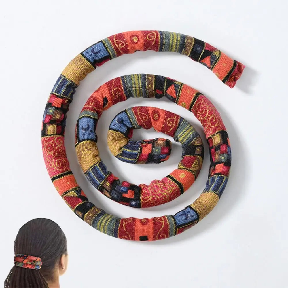 Women Hair Accessories Long Ponytail Holders Bendable Dreadlocks Women Hair Band Ethnic Style Hair Rope Spiral Lock Hair Ties
