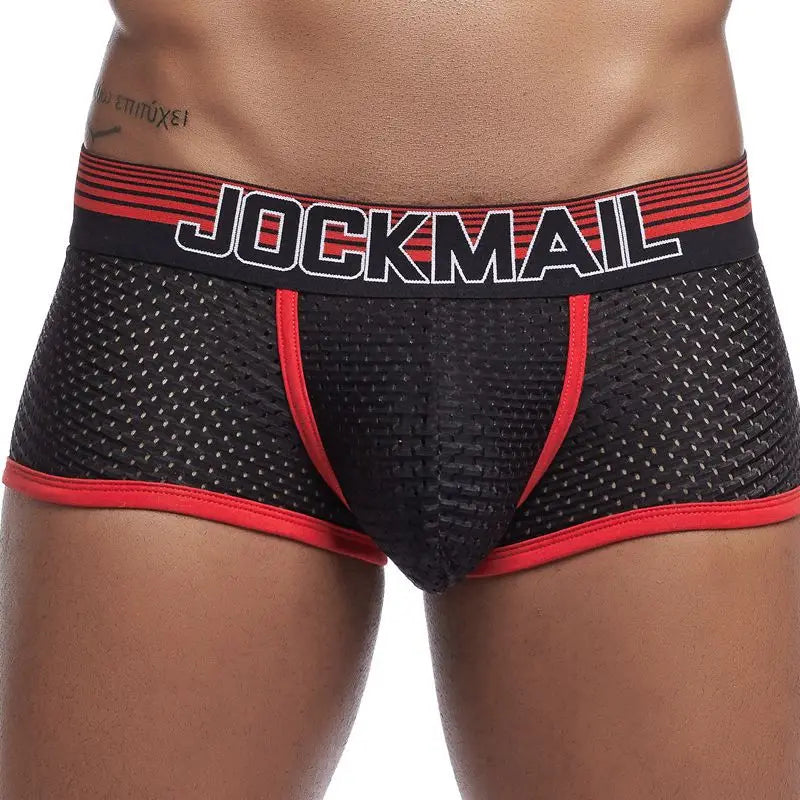 JOCKMAIL Men Underwear Boxes Mesh Quick Drying Ice Silk Breathable Youth Fashion Calzoncillos Sexy Am Gosteren Killer Sansursuz