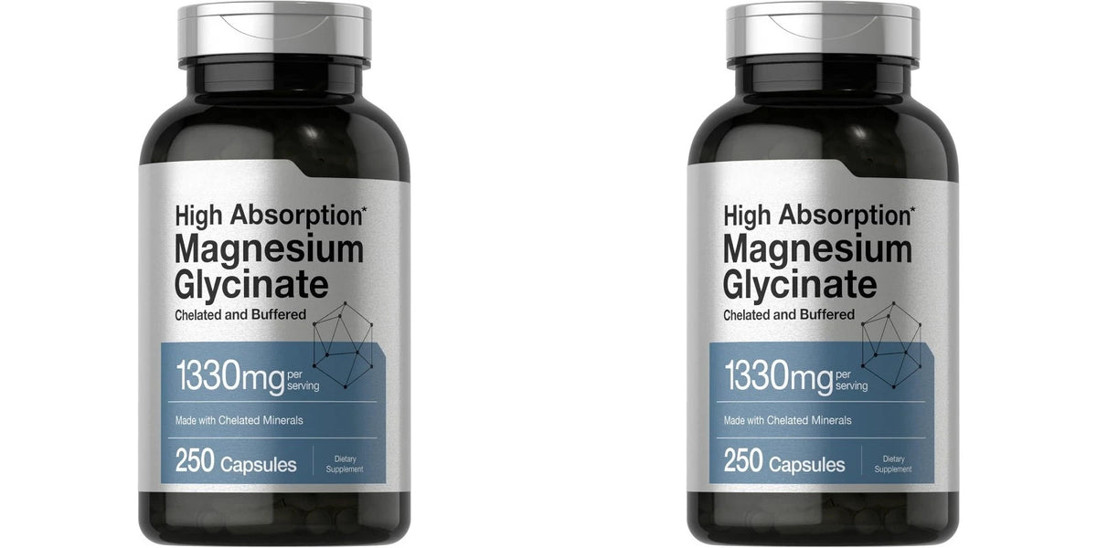 Magnesium Glycinate 1330mg (Elemental Magnesium) 250 Capsules Chelated Buffered Minerals Non-GMO Gluten Free Dietary Supplement