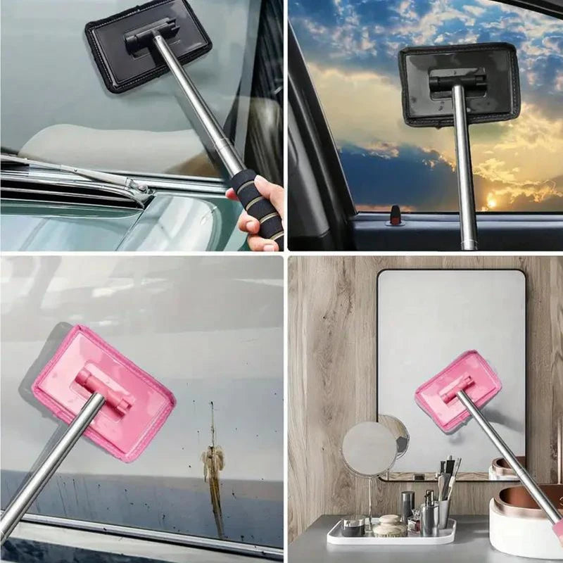 Automobile Windshield Water Scraping Telescopic Automobile Glass Wiper Auto Cleaning Tools Window Cleaning Brush Cleaning Cloth
