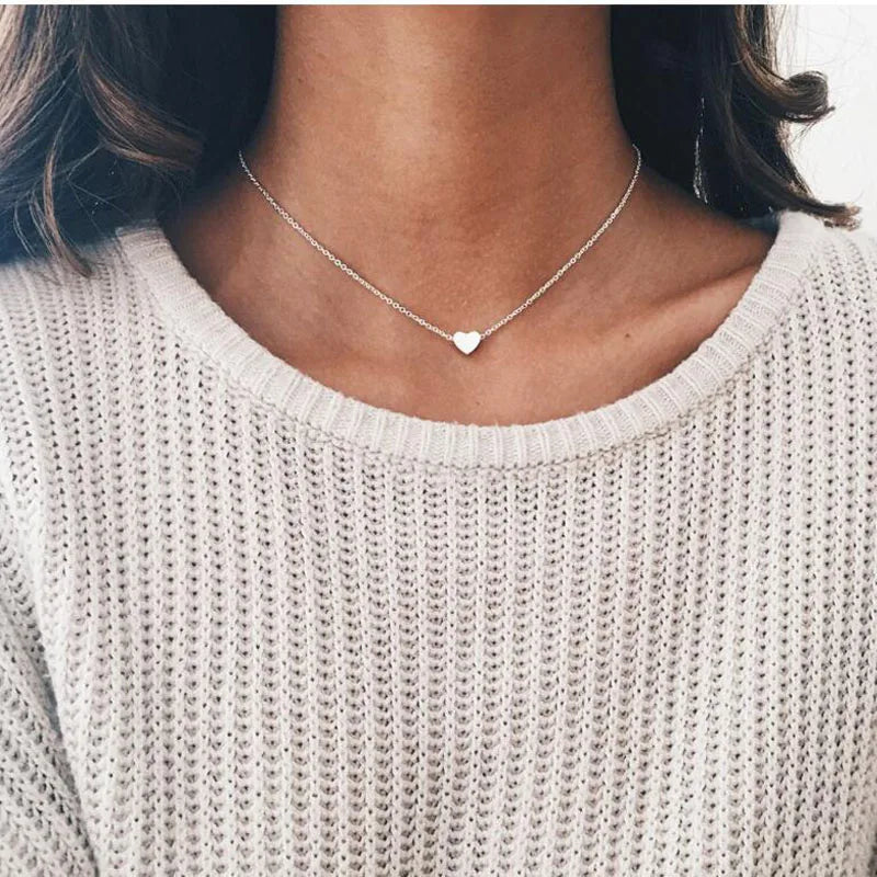 FSUNION 2025 New Fashion Choker Gold Color Silver  Chain Star Heart Moon Pendants Necklace For Women Jewelry Gifts