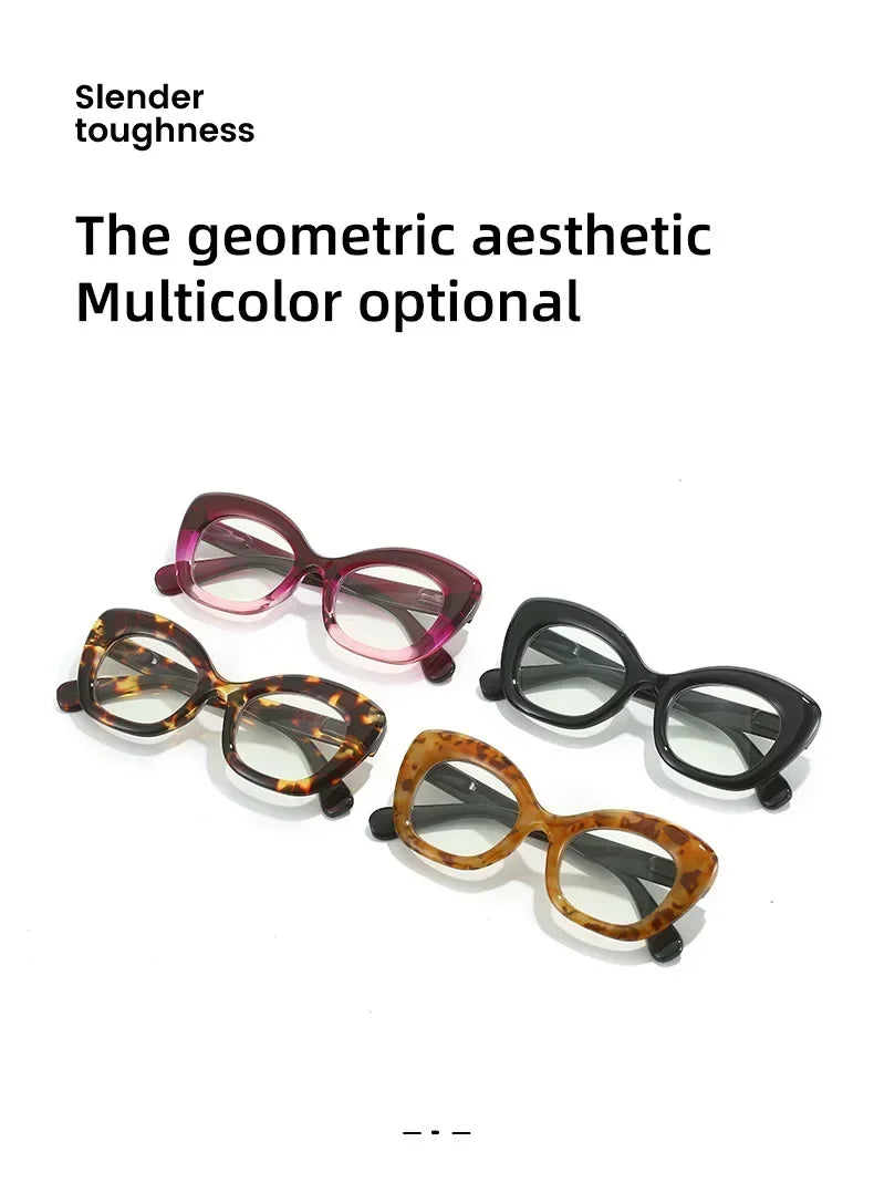 Women Retro Large Frame Reading Glasses Men Anti-blue Fashion High-definition Presbyopia Eyewear Vintage Far Sighted Eyewear