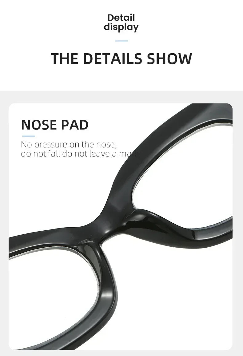 Women Retro Large Frame Reading Glasses Men Anti-blue Fashion High-definition Presbyopia Eyewear Vintage Far Sighted Eyewear