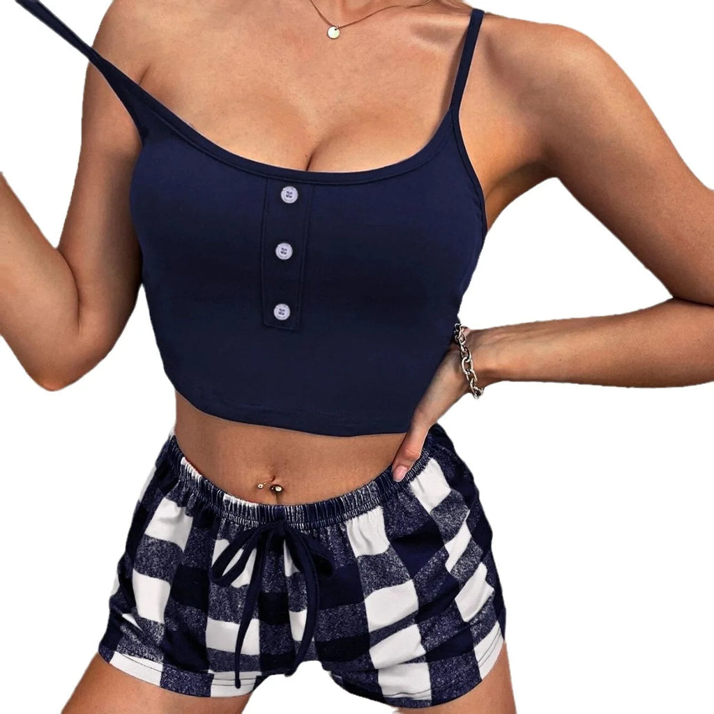 Summer Women's Pure & Flirty Tank Top & Shorts Set Versatile Loungewear to Streetwear, Breathable Homewear Outfit