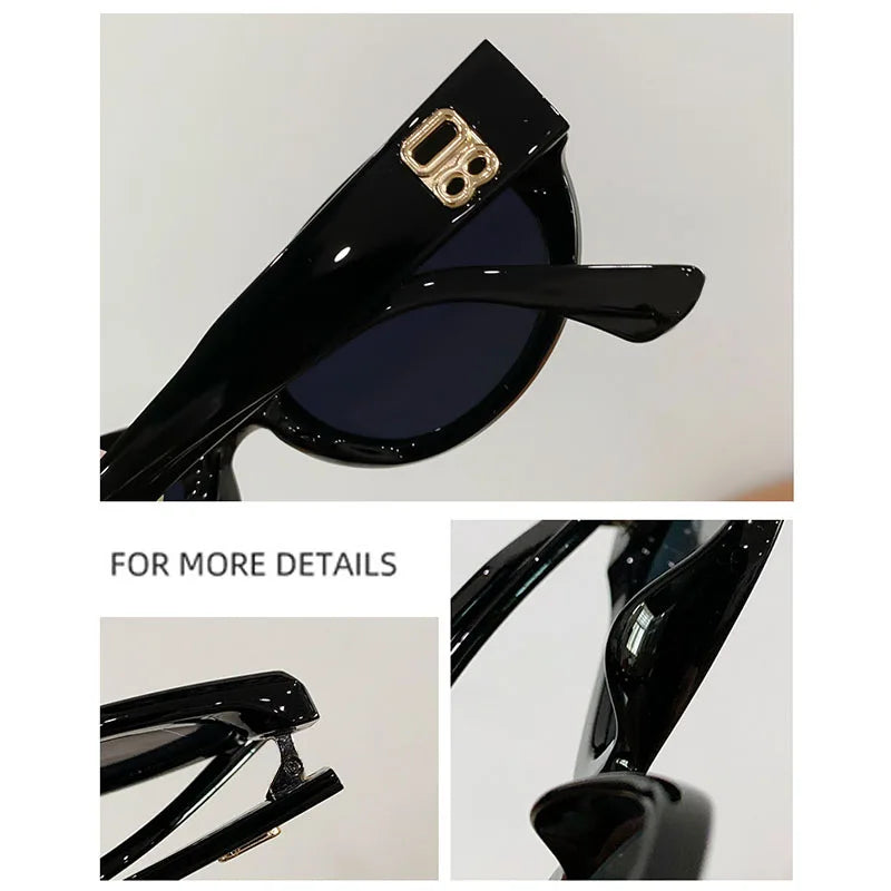 Fashion Cat Eye Sun Glasses for Women Classic Vintage Sunglasses Summer Uv Protection Female Black Eyewear Shades Eyeglasses
