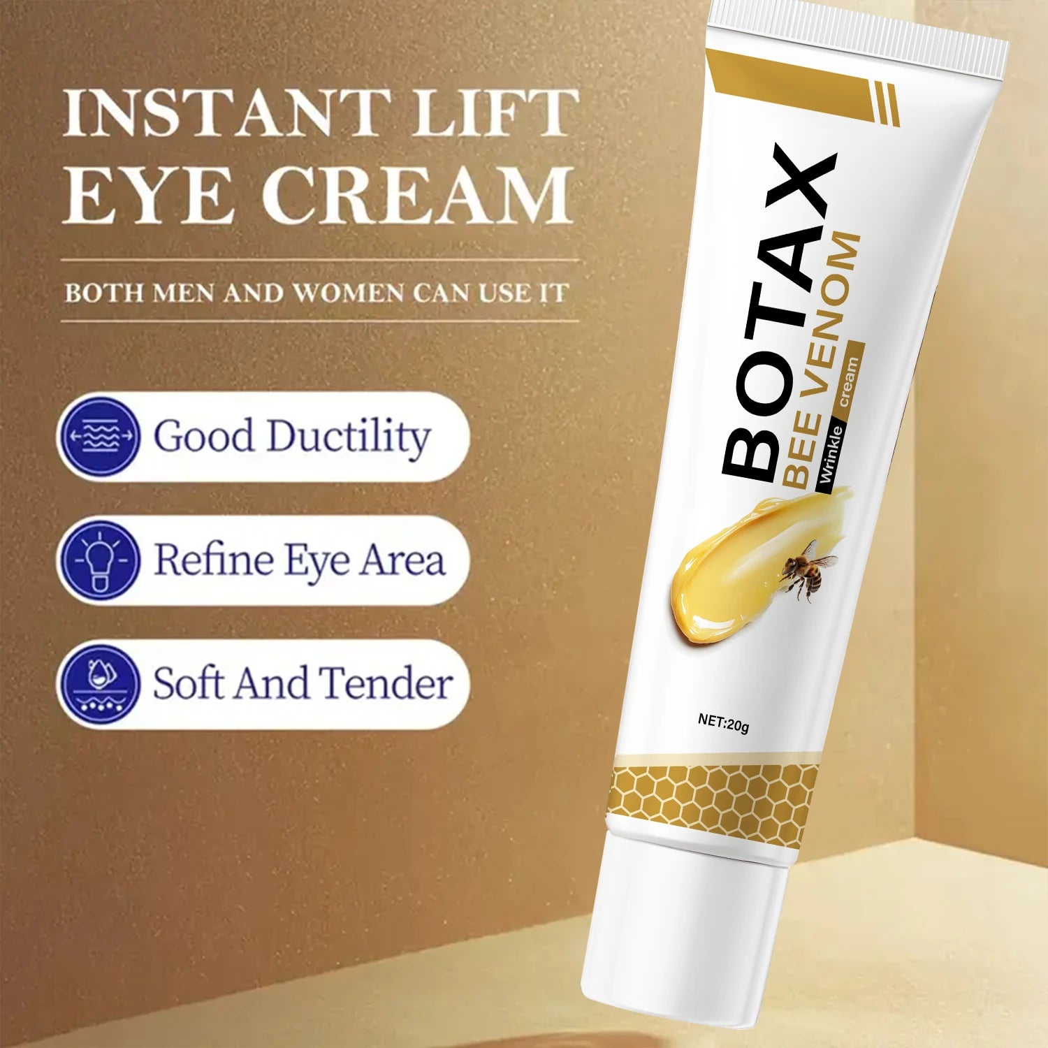 Instant Lift Eye Cream. For Men Women. Good Skin Ductility. Softens Smooths Tender Eye Area. Visible Firming. 20g Net.