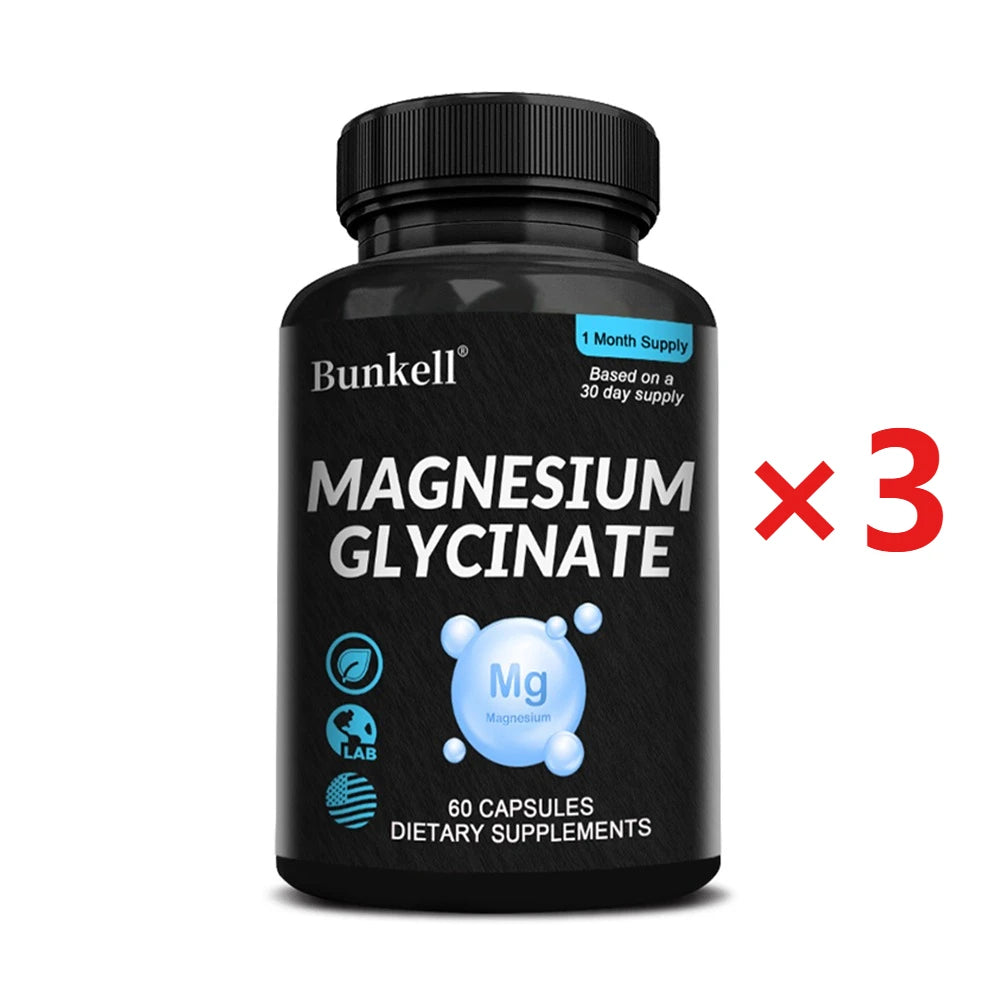 Magnesium Glycinate - Supports Nerve, Muscle, Bone and Heart Health, Helps with Stress, Sleep Quality Support, Muscles Recovery