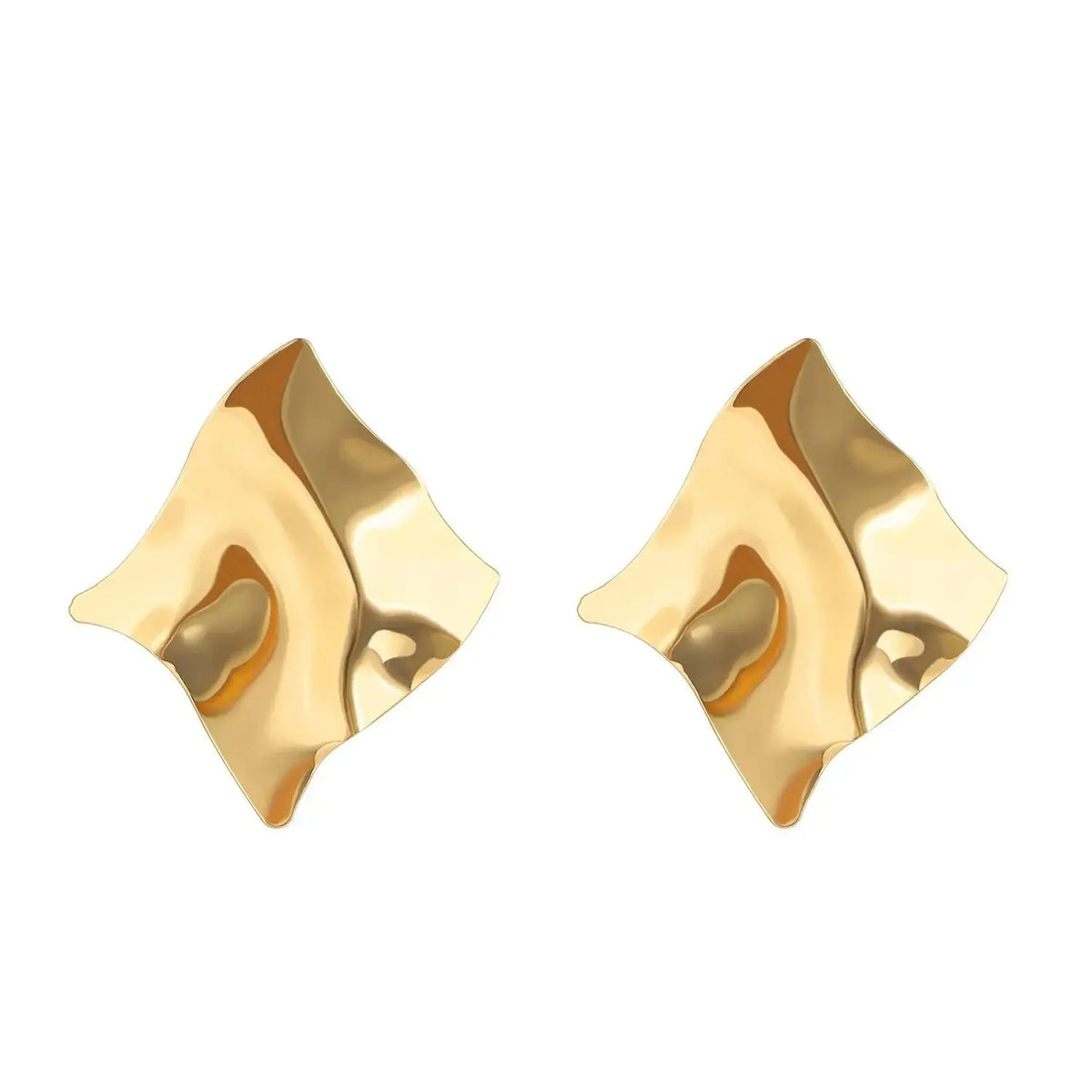 Stainless Steel Wrinkled Gold Color Earrings For Women Metal Earing Jewelry 2026 Trending Vintage Round Square Heart Earrings