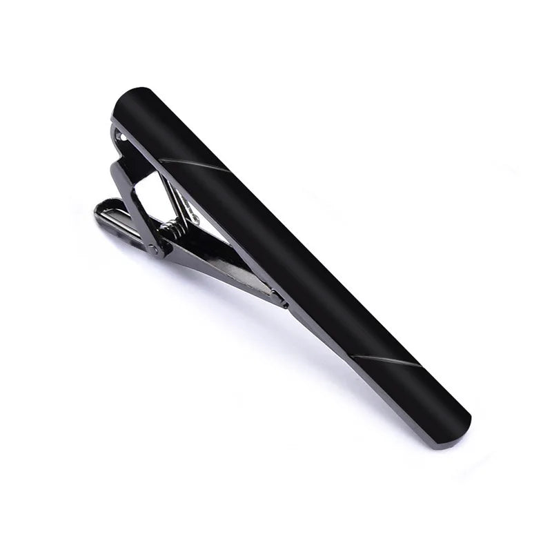 5.8x0.6cm Colourful Tie Clip for Men Metal  Copper Simple Bar Clasp Practical Black Navy Blue Necktie Clasp