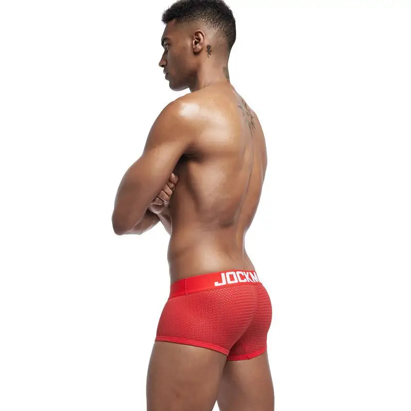 JOCKMAIL Men Underwear Boxes Mesh Quick Drying Ice Silk Breathable Youth Fashion Calzoncillos Sexy Am Gosteren Killer Sansursuz