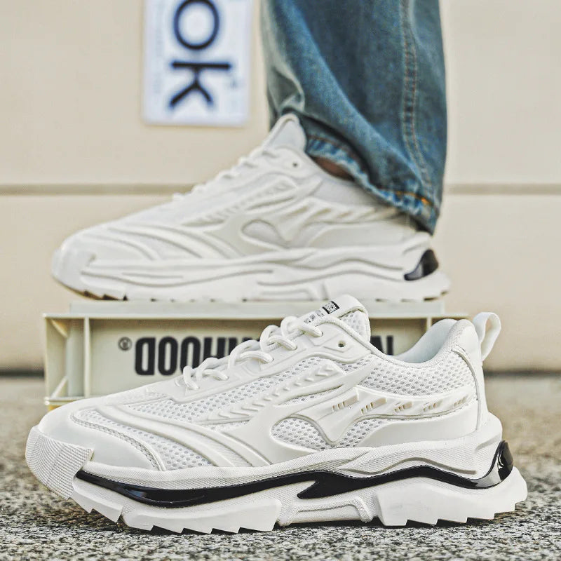 Men's Shoes Sports Shoes Fashionable and Casual Autumn Breathable Black Running Shoes Platform Comfortable Dad Shoes Tide