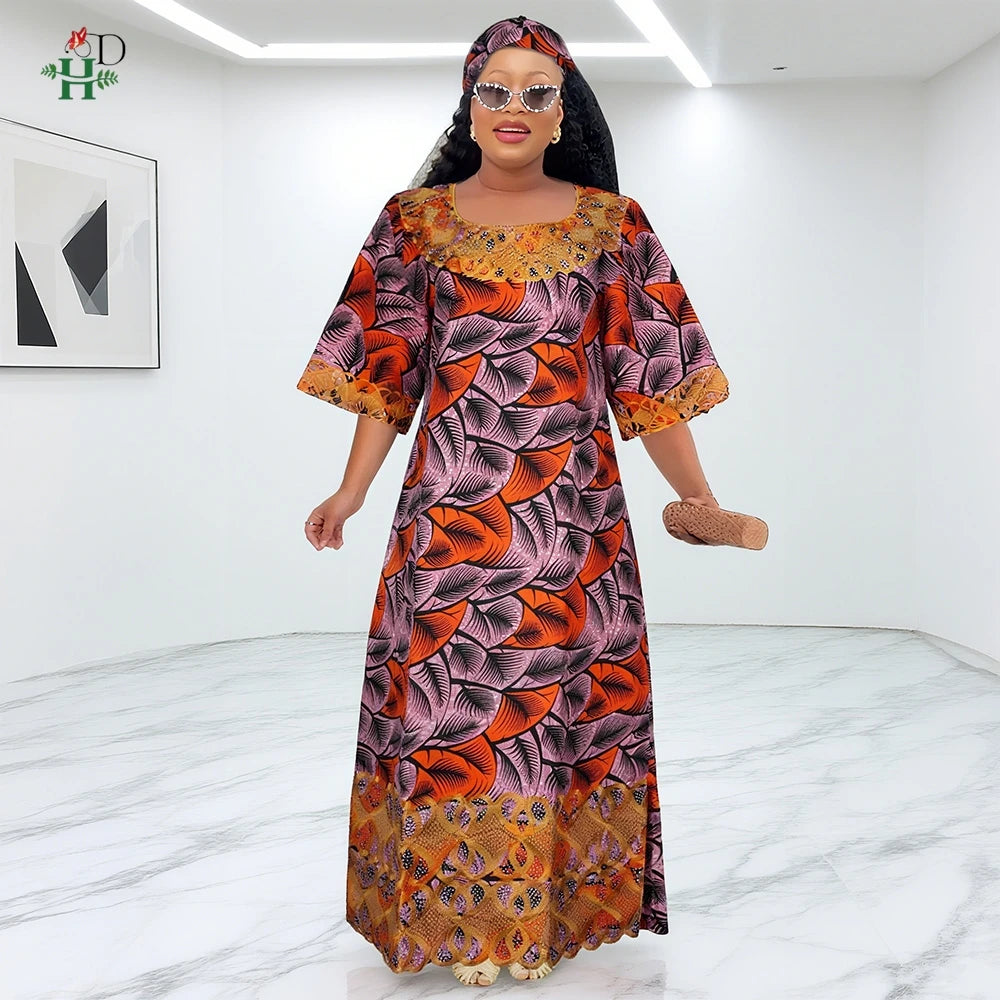 African Dresses For Women Traditional Clothing Embroidery Printed Outfits Bubu Gown Abayas Robe Kaftan Boubou Djellaba 2025 New