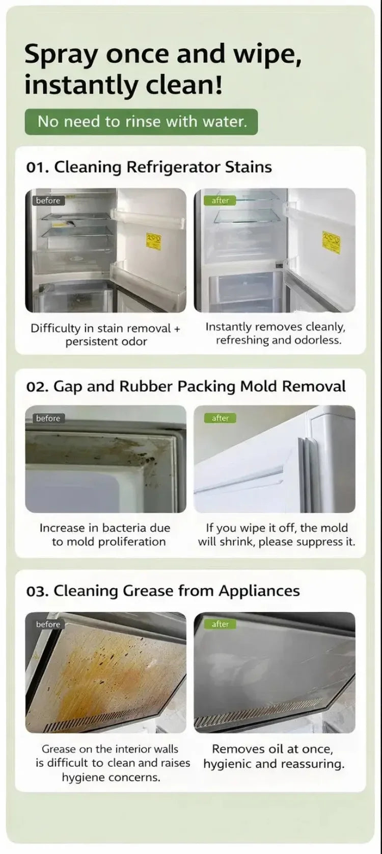 Whole House Safety MultiPurpose Cleaning Spray Cleaner Stain Remover Powerful Cleaning Oven Mild