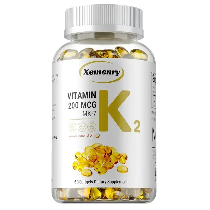 Vitamin K2 MK-7 Supplement - Supports Heart, Bone, Joint and Dental Health, Boosts Immunity, Easy To Absorb, Improves Energy