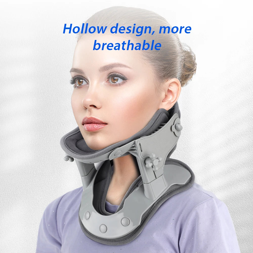 Medical Neck Traction Device Heating Cervical Collar Correction Kit Ergonomic Neck Retractor Cervical Collar Stretcher for Adult