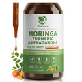 12-in-1 Organic Moringa Drops with Ashwagandha Turmeric Quercetin for Energy Immune Joint Digestive Metabolism, Vegan Non-GMO