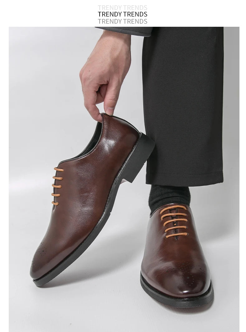Men's Dress Shoes Trend Wedding Social Casual Leather Men Office Casual Business Shoes High Quality Formal Oxford Shoes Male