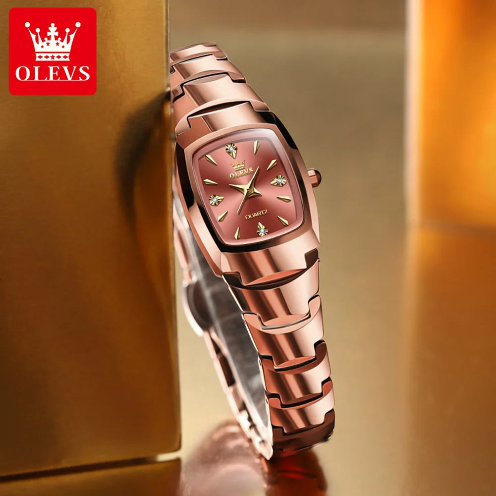 OLEVS 7006 Women's Watches Top Brand Elegance Quartz Montres Femmes Waterproof Tungsten Steel Case Strap Luminous Date Watch
