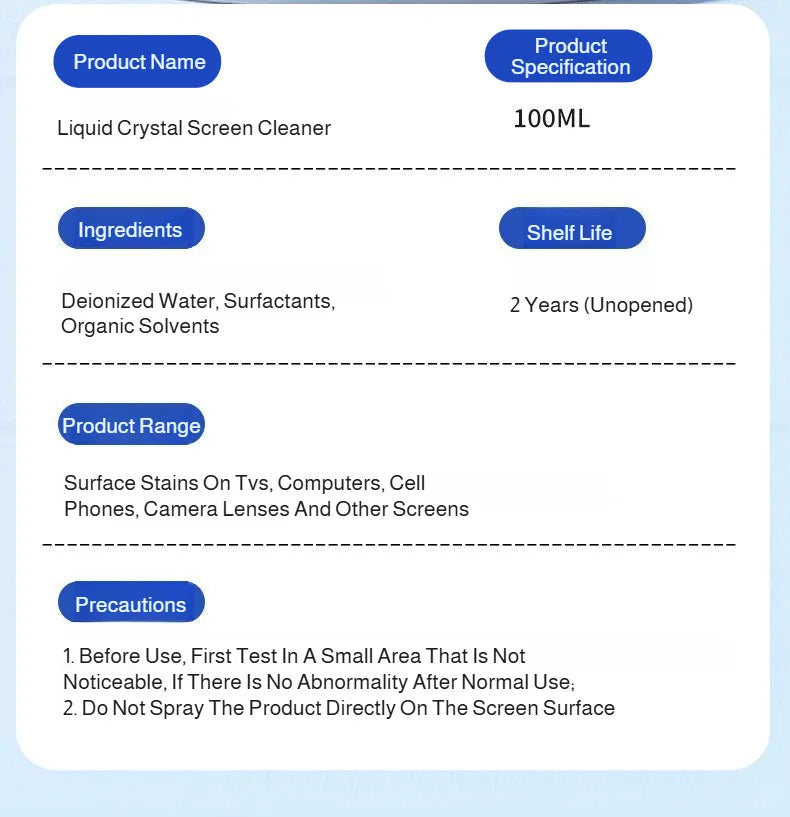 Eyeglass cleaning solution, eyeglass care liquid, frame and lens cleaner, computer screen cleaner