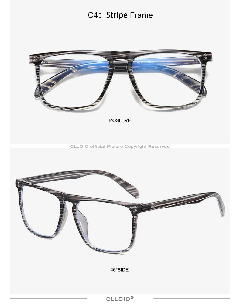 CLLOIO New Style Men Reading Glasses Women Fashion Anti Blue Ray Myopia Glasses Customizable Prescription Optical Eyewear Frames