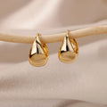 Cubic Zirconia Hoop Earrings For Women Luxury Crystal Zircon Gold Color Stainless Steel Earring Jewelry Wedding Party Gift