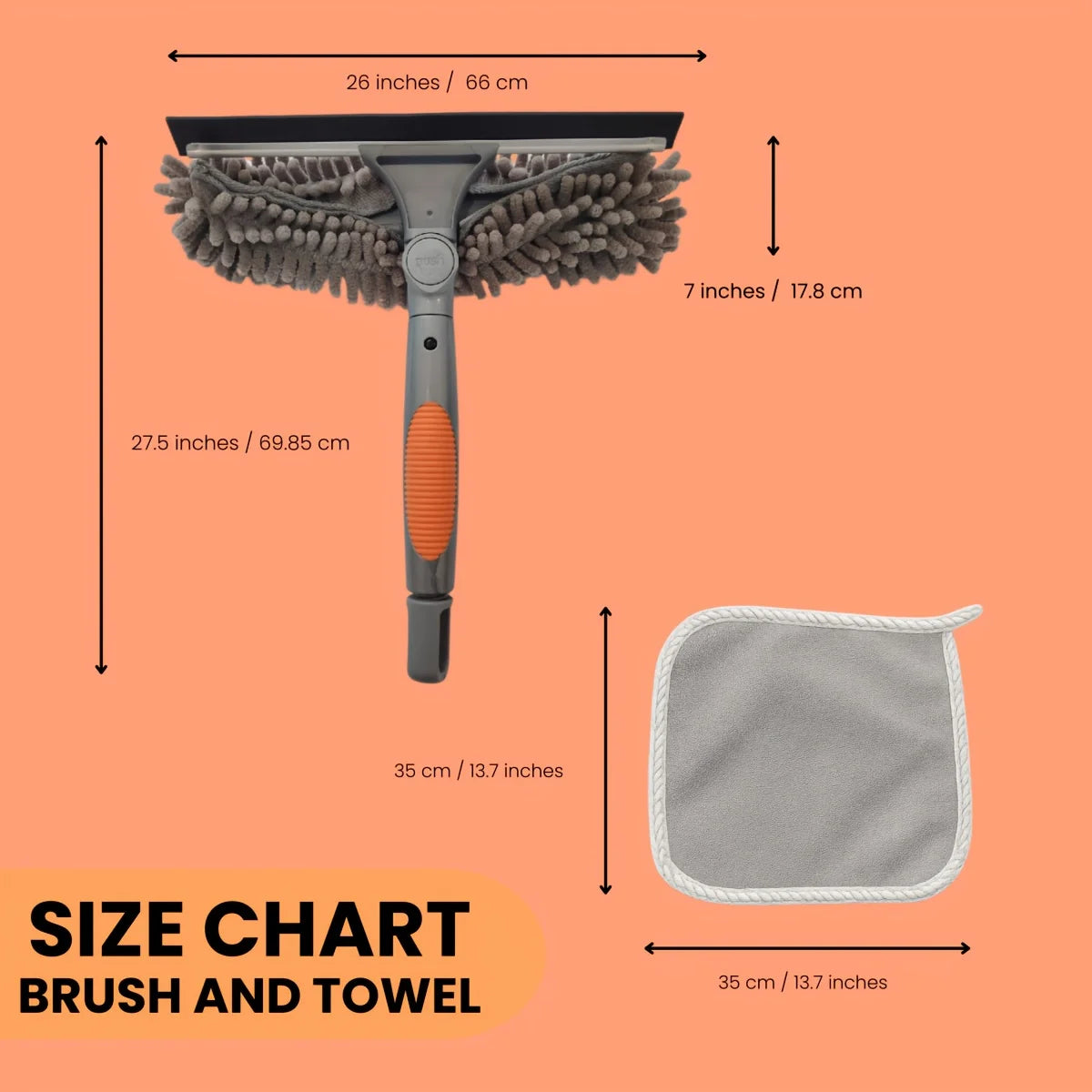 4pcs Car & Home Cleaning Kit: 2-in-1 Dual-Sided Brush+3 Absorbent Towels,Scratch,Safe for Glass,Tiles,Auto Surfaces,Car Wash Kit
