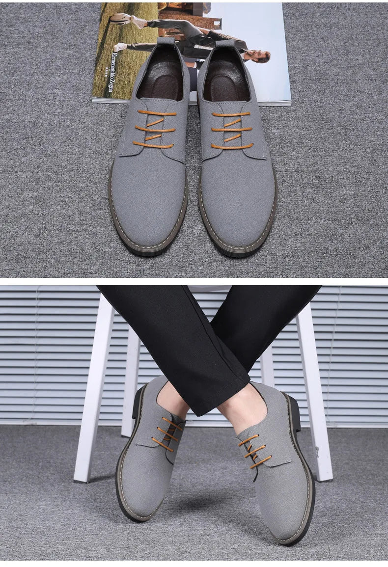 Mens Dress Shoes Legitimate Leather Shoe PU Suede Casual Men Designer Social Male Black Business Luxury Men's Wedding Summer Man