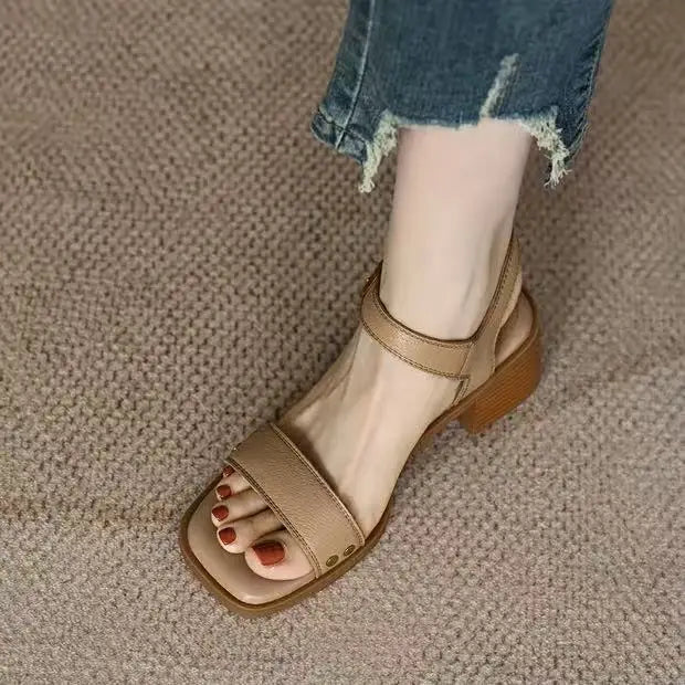 Women's Sandals Sexy High Heels Shoes for Woman Elegant Chunky Shoes New Pumps Party Flip Flops Dress Retro Mujer De Zapatos