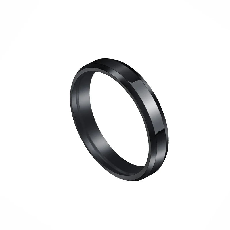 Freeteeme Punk 2mm/4mm/6mm/8mm Wide Simple Rings for Women Men Stainless Steel Smooth High Polished Wedding Finger Rings Jewelry