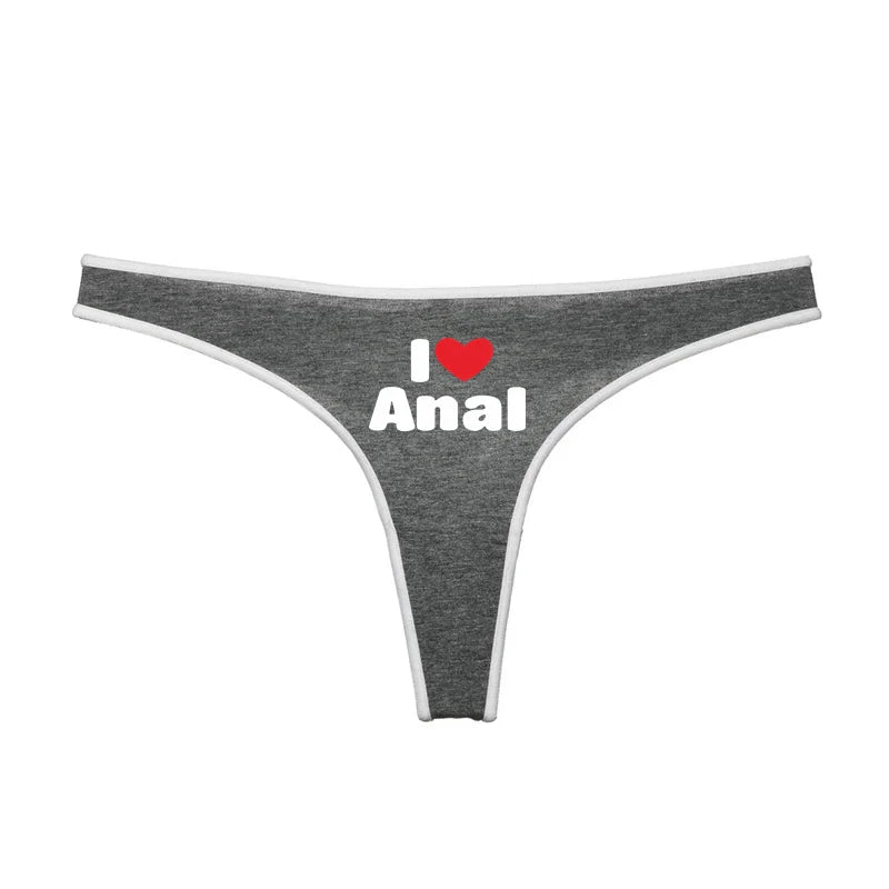 I LOVE ANAL Female Lingerie Girls G String Red Cotton Underwear for Womens Soft Seamless Invisible Breathable Sport Underpant
