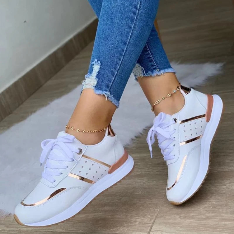 Women's Shoes Fashion Womens Sneakers Comfortable Platform Casual Shoes Breathable Vulcanized Shoes Lace Up Zapatillas De Mujer