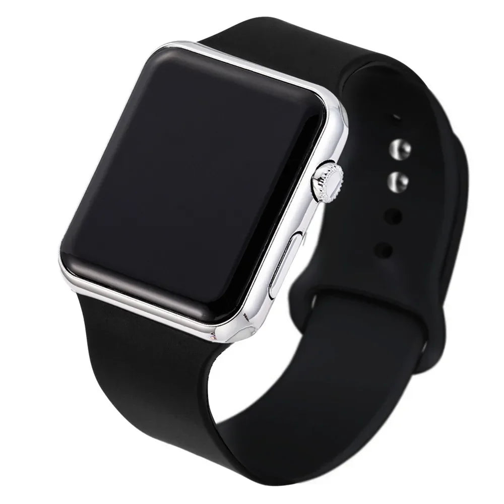 Fashion Digital Watches For Men Women Simple Square Sports LED Wristwatches Silicone Strap Casual Electronic Clock Reloj Hombre