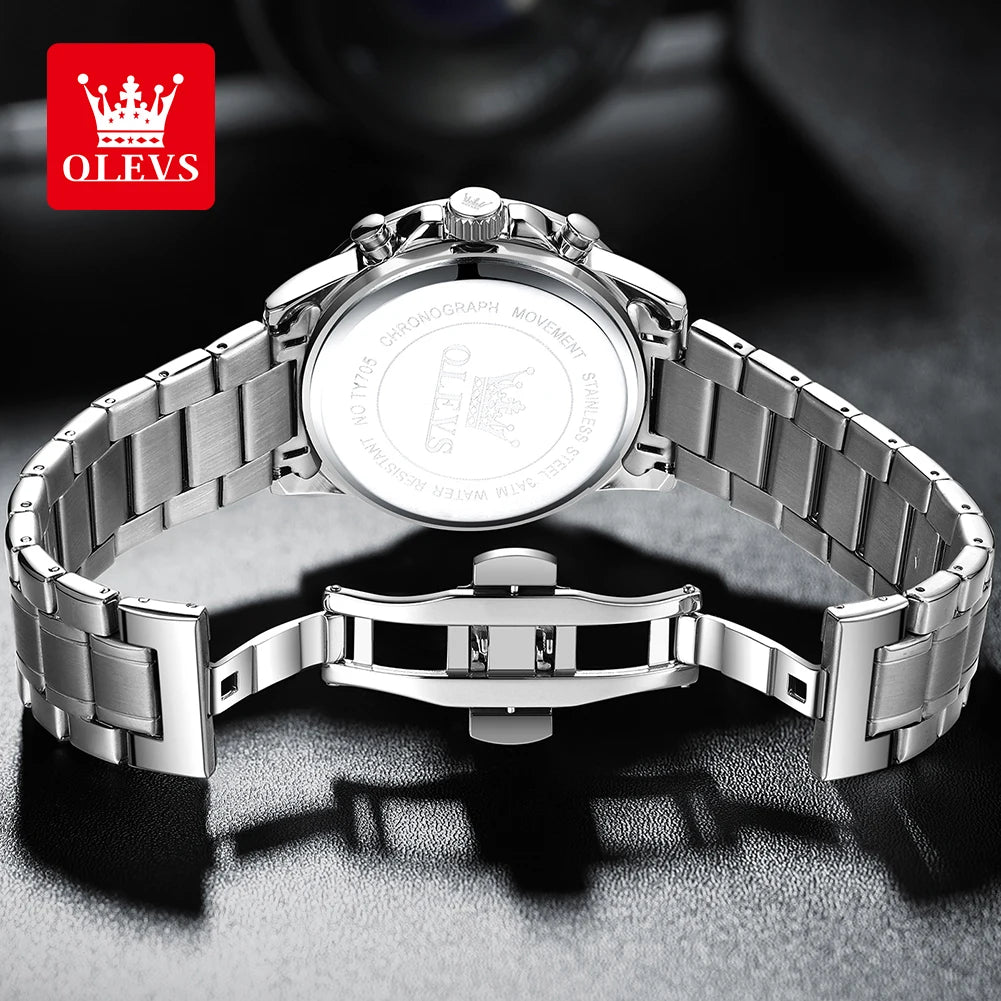 OLEVS Top Men's Watches Luxury Waterproof Luminous Classic Quartz Wrist Watch for Men Chronograph STOP WATCH Sports Man Watch