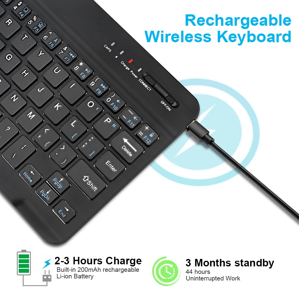 Bluetooth 5.1 Keyboard Wireless Mini Keyboard 200mAh Rechargeable Keyboard Gaming Keyboard for Laptop Tablet Android iOS Windows