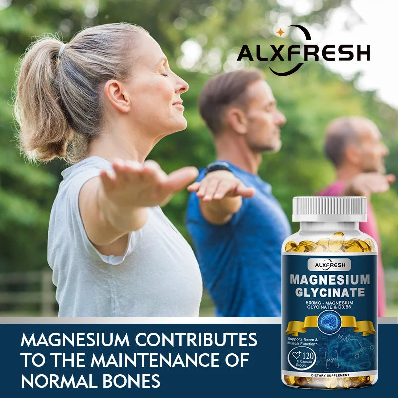 Magnesium Glycinate Supplement Zinc,Vitamin D3 B6, Support Muscle & Nervous, Immune System Tiredness Health