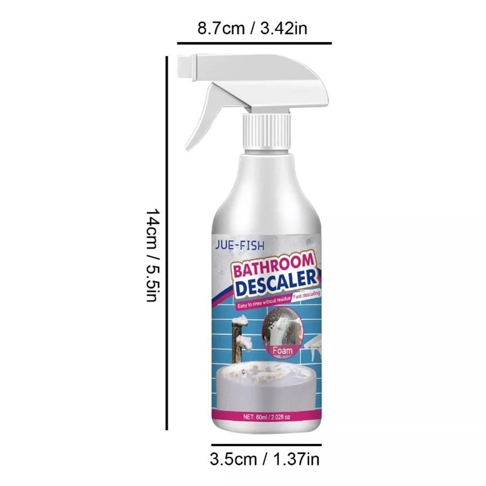 1/2pc Bathroom Cleaning Spray,60ML Multi-Purpose Cleaner Agent for Remove Stains,Bathtub Glass Washbasin Descaling Cleaning Foam