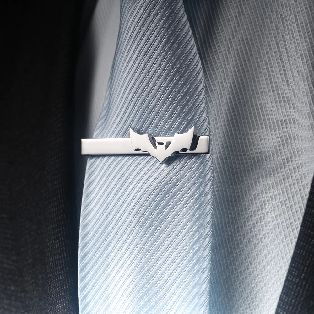 Fashion Stainless Steel Bat Tie Clip For Men Vintage Gothic Animals Tie Clip Suit Accessories Halloween Jewelry Gifts For Dad