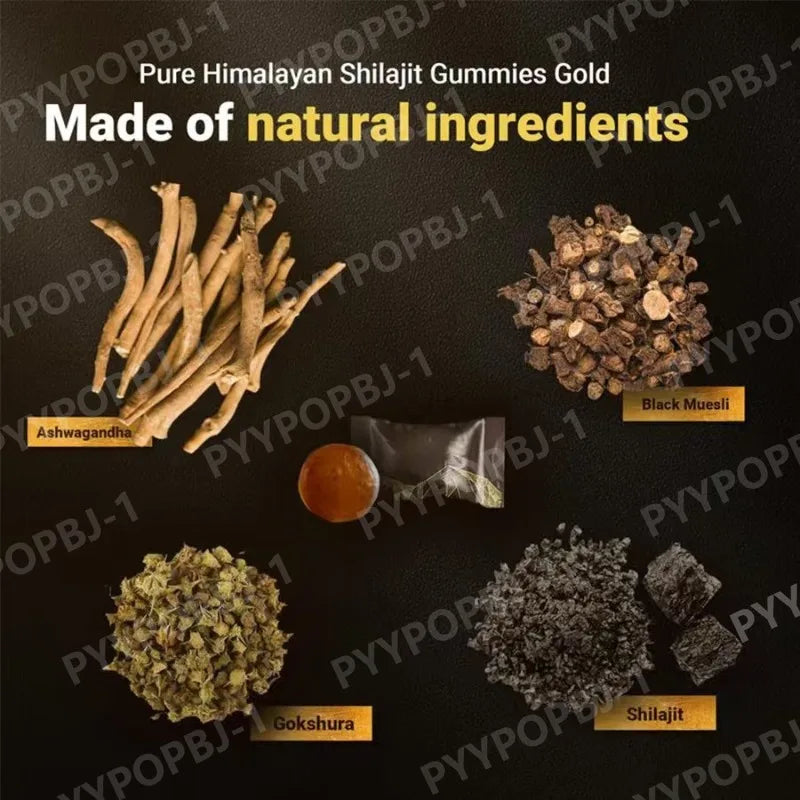 Pure Himalayan Shilajit Gummies Supplements Contain 3000mg xilaizhi & 85+ Trace Minerals Daily health support 60 Pieces