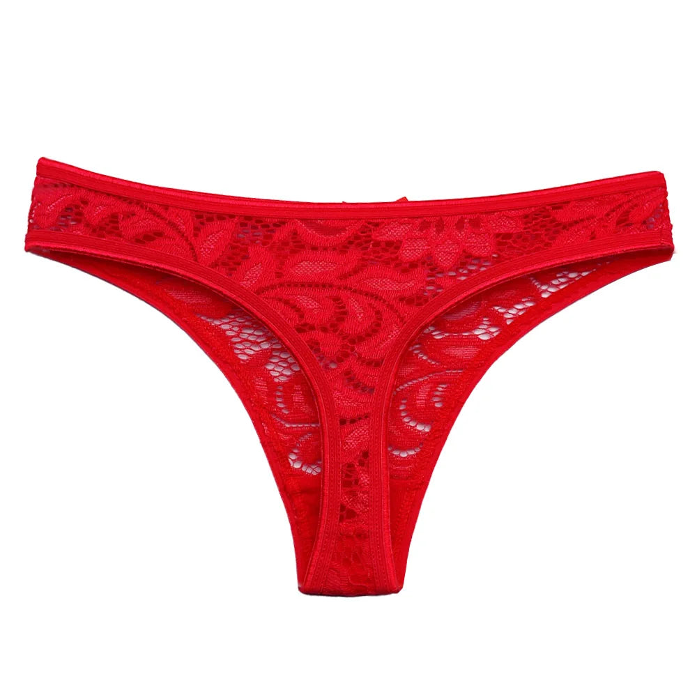 5 PCS/Set Sexy Lace Thongs Low Waist Underwear Women G-string Underpants Lady Bikini Panties Female Sexy Lingerie M-XL