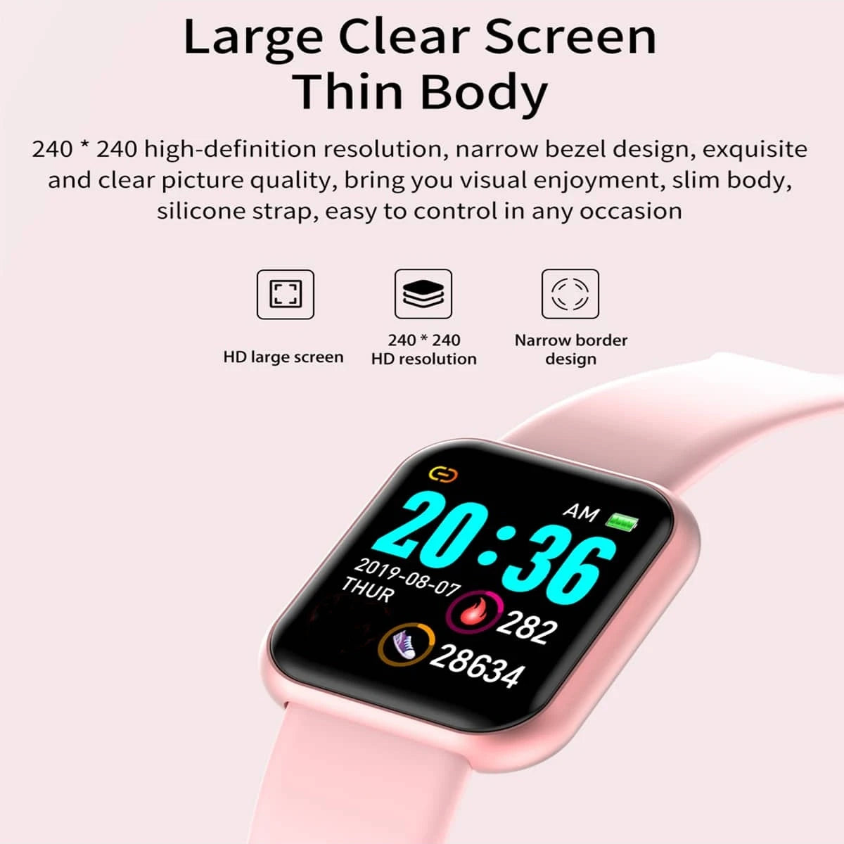 Sport Smart Watches Color Screen Life Waterproof Bluetooth Fitness Bracelet With Health Blood Pressure Heart Rate Sleep Monitor