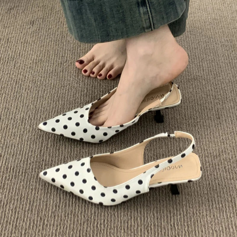 Women Pointed Toe High Heels Shoes Sexy Sandals Summer Fashion Slippers 2026 Elegant Dress Slingback Shoes Walking Slides Woman