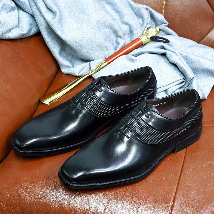 High-end Men's Oxford Shoes Genuine Leather Handmade Lace Up Pointed Toe Dress Leather Shoes Wedding Party Men's Business Shoes
