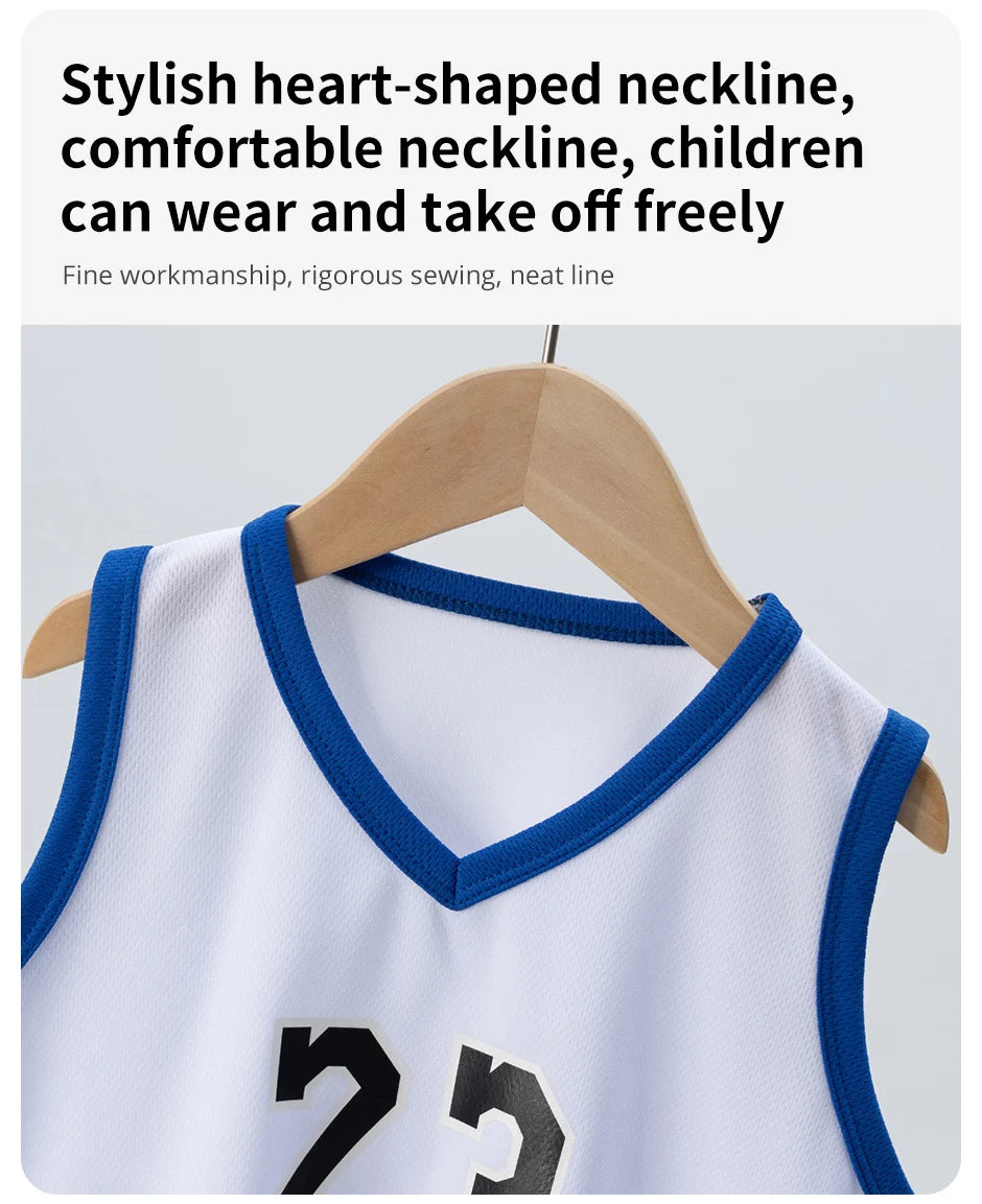 6/2 Pcs Children's Summer Quick-drying Exercise 23 Suit Boys Basketball Football Running Vest Joker Comfortable Shorts Students