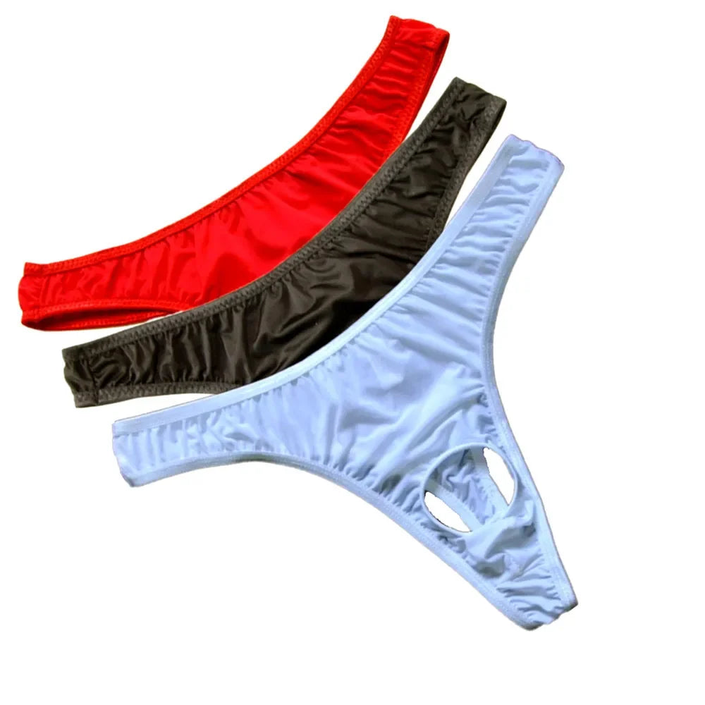 Translucent Nylon Thong Men Jockstrap Gay Lingerie Cock Hole Mens String Bikini Homme Men's Erotic Tanga Gay Wear