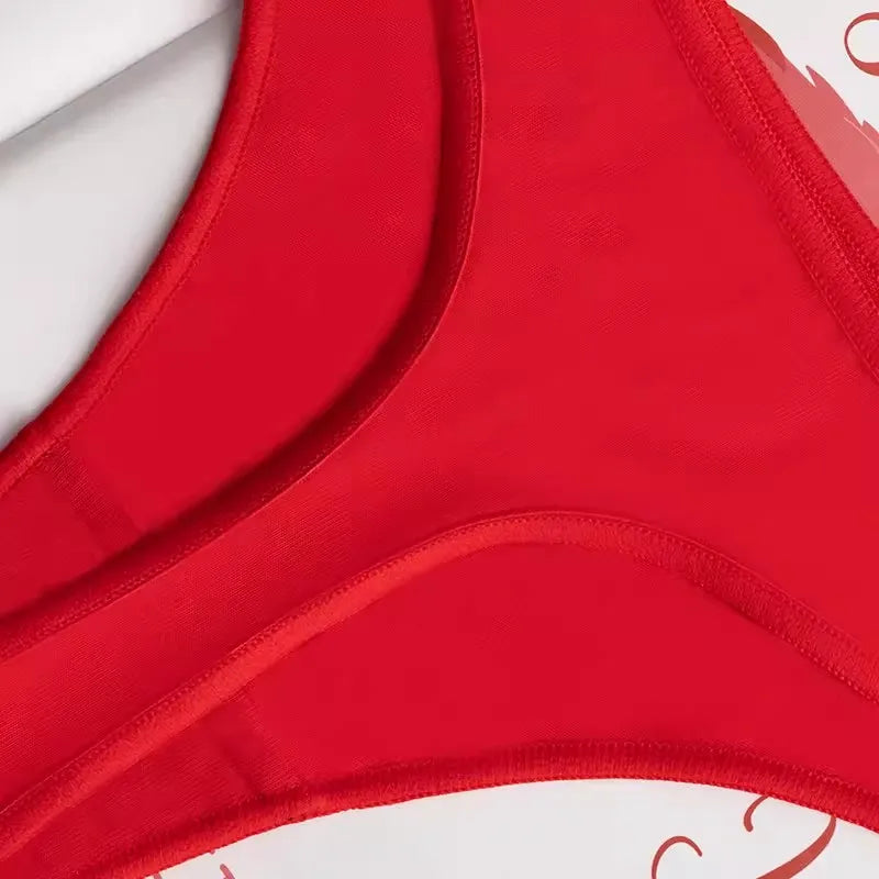 I LOVE ANAL Female Lingerie Girls G String Red Cotton Underwear for Womens Soft Seamless Invisible Breathable Sport Underpant