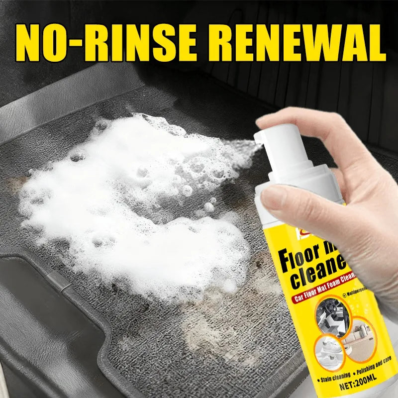 Foam Cleaning Spray (Multi-Purpose): Car Carpets/Plastic/Seats Clean,Stain Remover + Shine,Quick/Easy,Portable,Home/Car Solution